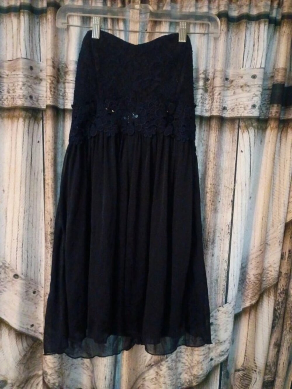 Pink & Red Black Strapless Lace Cocktail Dress Juniors Size 9